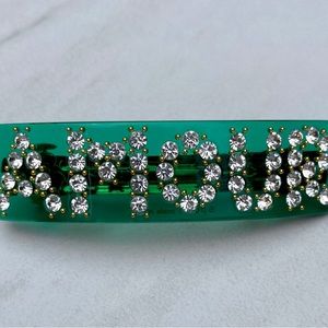 NWOT Amour Green Barrette with Crystals